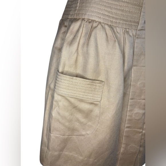 J Crew women’s Dorrie Linen Blend mini Skirt camel color sz 0 preloved - Picture 4 of 10